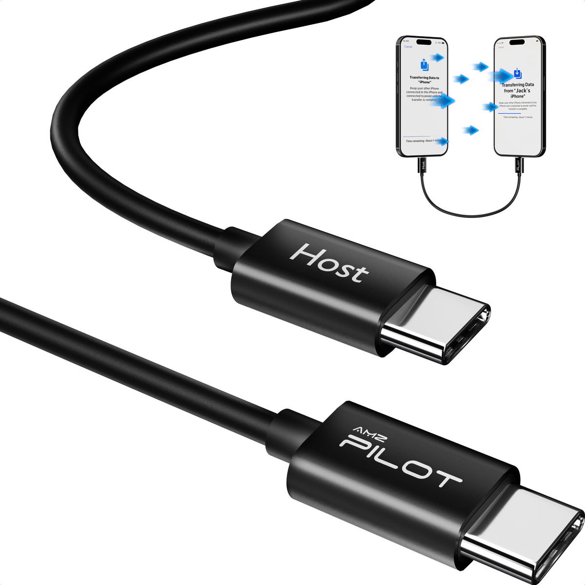 AMZPILOT Compatible for iPhone to i-Phone Transfer Cable for iPhone 15 and Later