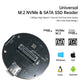RTL9210C-Based M.2 NVMe & SATA to USB-C Bridge Board - Round