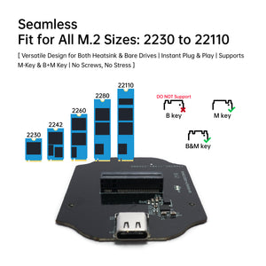RTL9210C-Based M.2 NVMe & SATA to USB-C Bridge Board - Square